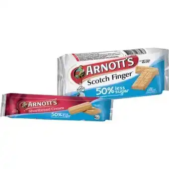 IGA New arnott’s scotch finger 50% low sugar 232g or shortbread cream 50% low sugar 250g offer