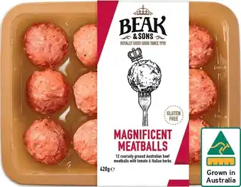 IGA Beak & sons meatballs 420g offer