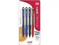 Officeworks Uni Laknock Medium Retractable Ballpoint Pens Assorted 4 Pack offer
