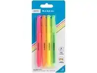 Officeworks J.Burrows Pen Style Highlighters Assorted 4 Pack offer