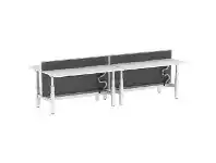 Officeworks Stilford S2 4 Person Sit Stand Desk 1800mm White/White/Grey offer