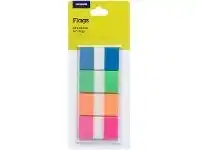 Officeworks J.Burrows Flags 25x44mm Blue/Green/Orange/Pink 4 Pack offer