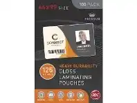 Officeworks GBC Laminating Pouch 64 x 99mm 125micron Gloss 100 Pack offer
