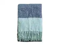 Lexden Tonal Faux Mohair Throw, Ink / Duck Egg Blue