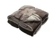 LivingStyles Kilburn & Scott Sherpa Double Sided Flannel Throw, Taupe offer