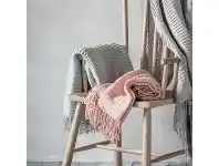 Narni Pleat Throw, Duck Egg Blue
