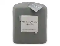 LivingStyles Apartmento Micro Flannel Double Bed Sheet Set - Grey offer