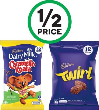 Woolworths Cadbury sharepacks 144-180g offer
