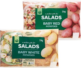 Woolworths Australian washed white or red baby potatoes 1 kg pack offer
