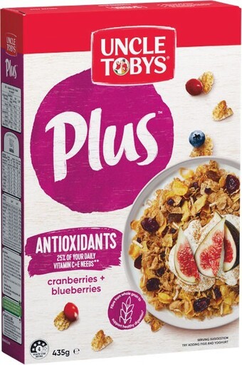 Woolworths Uncle tobys plus cereal 410-435g offer