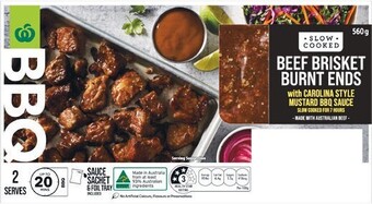 Woolworths Woolworths bbq slow cooked beef brisket burnt ends with mustard bbq sauce 560g offer