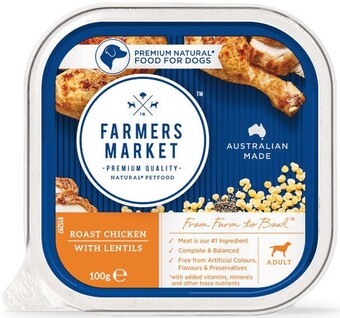 Woolworths Farmers market wet dog food 100g offer