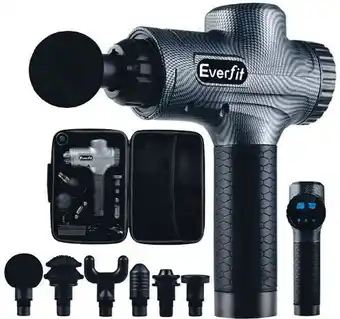 Everfit massage gun 6 heads vibration massager muscle percussion tissue therapy