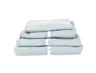 LivingStyles Taj French Linen Flat Sheet, King, Blue offer