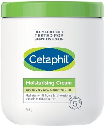 Woolworths Cetaphil moisturising cream for face & body 550g offer