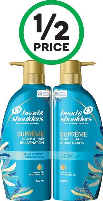 Woolworths Head & shoulders supreme shampoo or conditioner 550ml offer