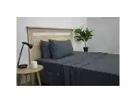 LivingStyles Apartmento Micro Flannel Sheet Set, Double, Navy offer