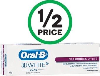 Woolworths Oral-b 3d white toothpaste 95g offer