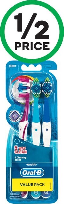 Woolworths Oral-b complete 5 way clean toothbrush pk 3 offer