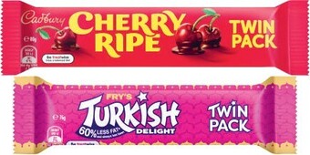 Coles Cadbury twin or four pack bars 58g-80g offer