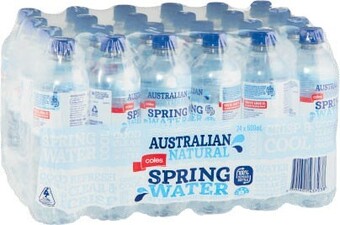 Coles Coles spring water 24x600ml offer