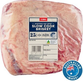 Coles Coles australian no added hormones slow cook beef brisket offer