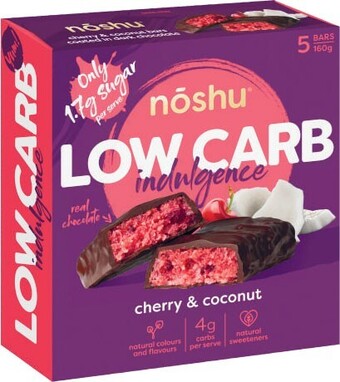 Coles Noshu low carb indulgence bars 160g offer