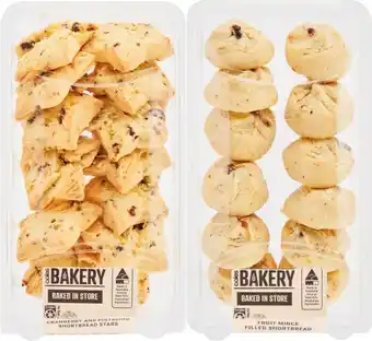 Coles Coles cranberry and pistachio shortbread or fruit mince filled shortbread 12 pack offer