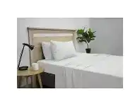 LivingStyles Apartmento Micro Flannel Sheet Set, King Single, Snow offer
