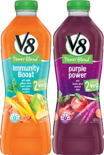 Coles V8 power blend or protein blend 1.25 litre offer