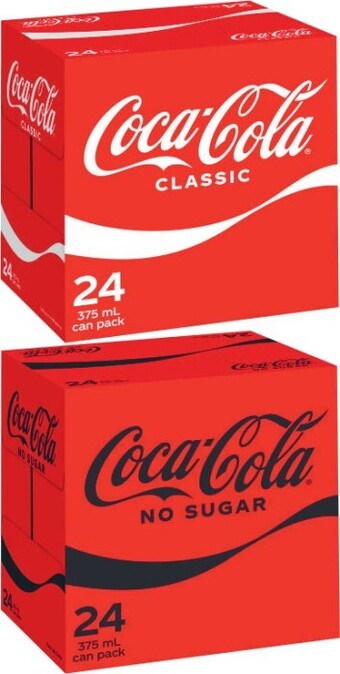 Coles Coca-cola soft drink 24x375ml offer