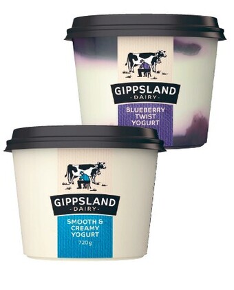 Coles Gippsland twist yogurt 720g offer