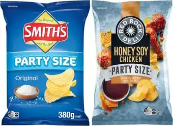 Coles Red rock deli big bag 290g or smith's crinkle cut or doritos big bag 380g offer