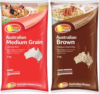 Coles Sunrice medium grain rice 5kg offer
