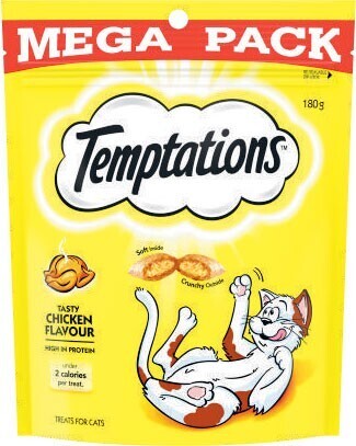 Coles Temptations cat treats 180g offer