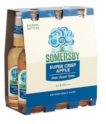 Coles Somersby super crisp apple cider bottles 6x330ml offer