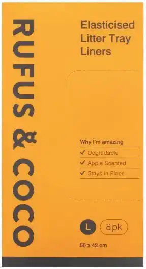 Coles Rufus & coco elasticised litter tray liner large 8 pack offer