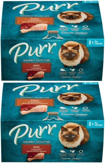 Purr prime minced cat food 8x85g