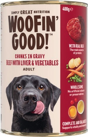 Coles Woofin’ good dog food 400g offer