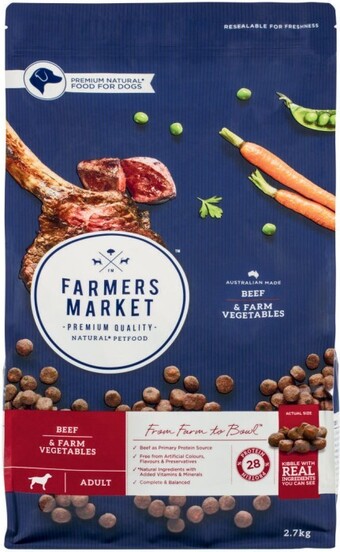 Coles Farmers market dry dog food 2.7kg offer