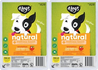 Coles 4 legs natural + wellness boost dog food 870g offer