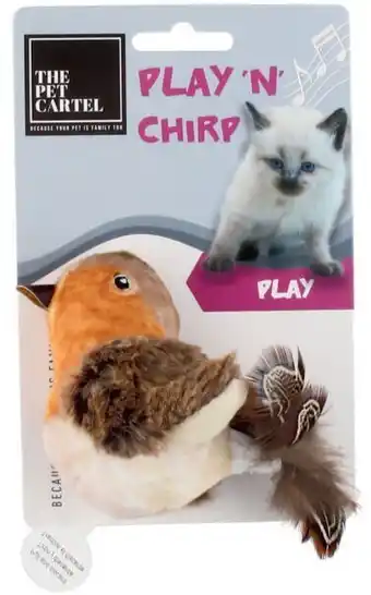 Coles The pet cartel play n chirp bird cat toy 1 pack offer