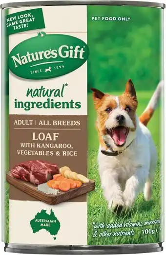 Coles Nature’s gift dog food 700g offer