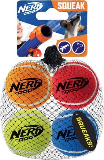 Nerf dog 2.5 inch squeak tennis ball dog toy 4 pack