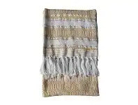 LivingStyles Eden Slub Cotton Throw, Ochre offer