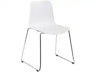 Officeworks Pago Polo Heavy Duty Chair with Chrome Base and White Seat offer
