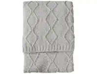 Patria Cable Knit Throw, 130x170cm, Melange Grey