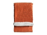 LivingStyles Wade Cubic Embossed Sherpa Throw, 177x152cm, Burnt Orange offer