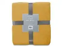 LivingStyles Apartmento Kaya Flannel Plush Blanket, 250x228cm, Mustard offer