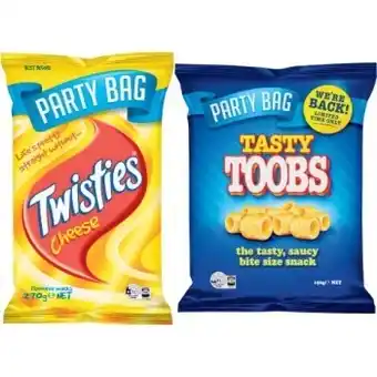 Coles Burger rings 220g or twisties cheese snacks 270g offer
